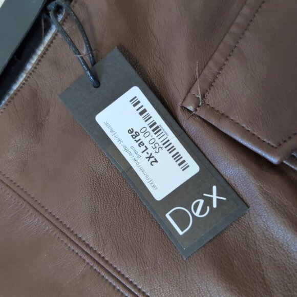 NWT Dex Faux Vegan Leather Retro Mod 60s Vintage Style Preppy Pocket Skirt 2X - Picture 6 of 7